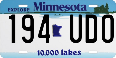 MN license plate 194UDO