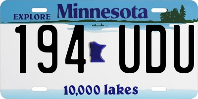 MN license plate 194UDU