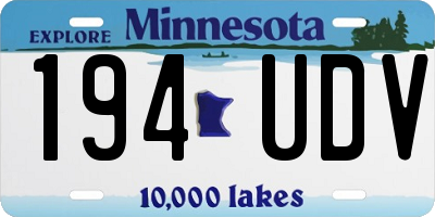 MN license plate 194UDV