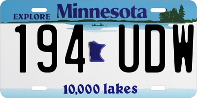 MN license plate 194UDW