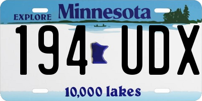 MN license plate 194UDX