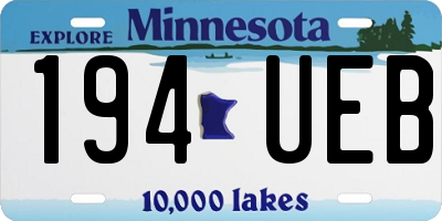 MN license plate 194UEB