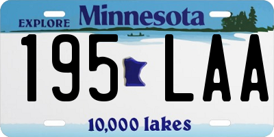 MN license plate 195LAA