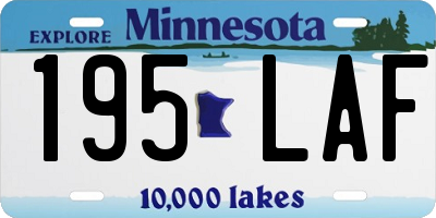 MN license plate 195LAF