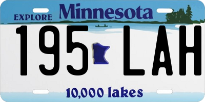 MN license plate 195LAH