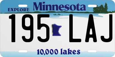 MN license plate 195LAJ