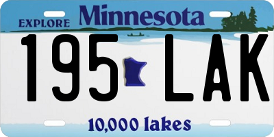 MN license plate 195LAK