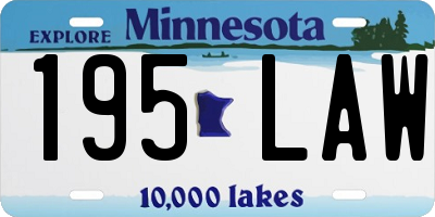 MN license plate 195LAW