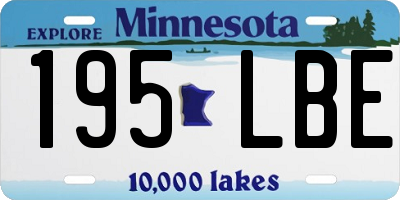 MN license plate 195LBE