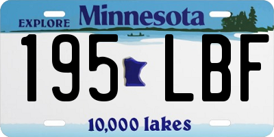 MN license plate 195LBF
