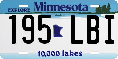 MN license plate 195LBI