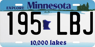 MN license plate 195LBJ