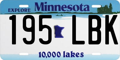 MN license plate 195LBK