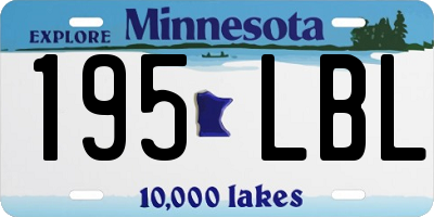 MN license plate 195LBL