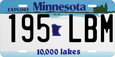MN license plate 195LBM