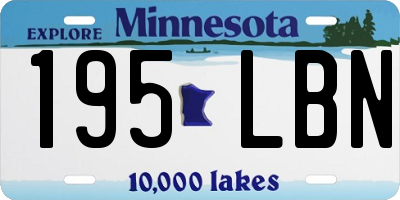 MN license plate 195LBN