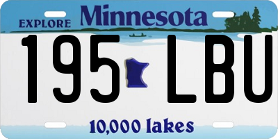 MN license plate 195LBU