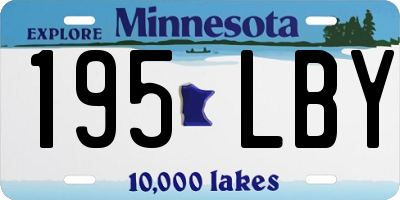 MN license plate 195LBY