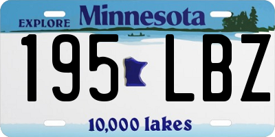MN license plate 195LBZ