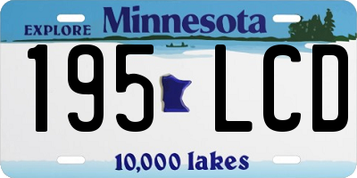 MN license plate 195LCD