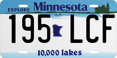 MN license plate 195LCF