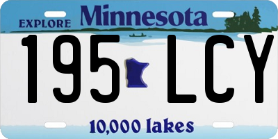 MN license plate 195LCY