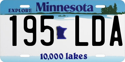 MN license plate 195LDA