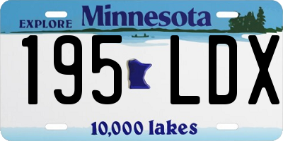 MN license plate 195LDX