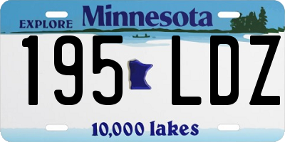 MN license plate 195LDZ