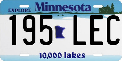 MN license plate 195LEC