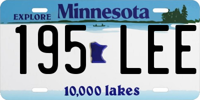 MN license plate 195LEE