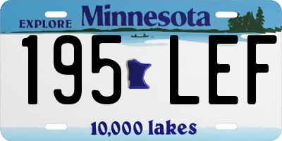 MN license plate 195LEF