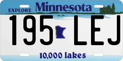 MN license plate 195LEJ
