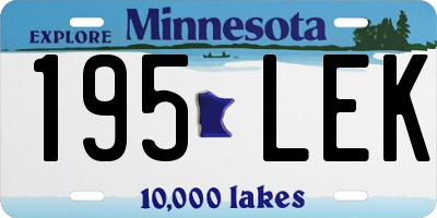 MN license plate 195LEK