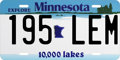 MN license plate 195LEM
