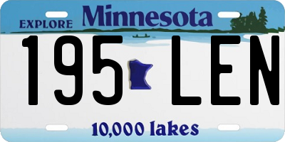 MN license plate 195LEN