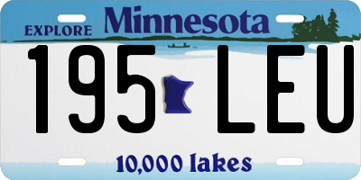 MN license plate 195LEU