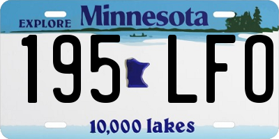 MN license plate 195LFO