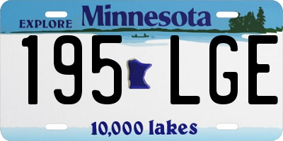 MN license plate 195LGE