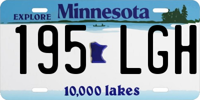 MN license plate 195LGH