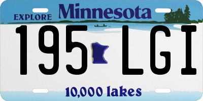 MN license plate 195LGI
