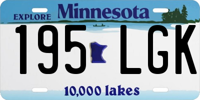 MN license plate 195LGK