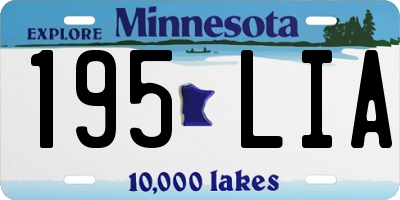 MN license plate 195LIA