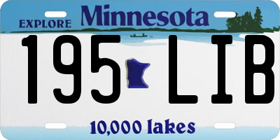 MN license plate 195LIB