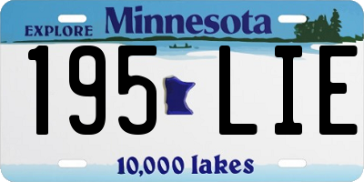 MN license plate 195LIE