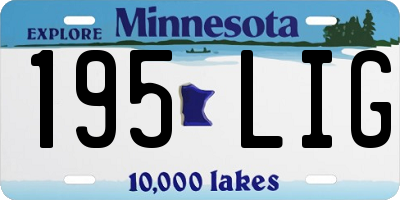 MN license plate 195LIG