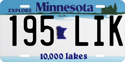 MN license plate 195LIK