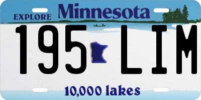 MN license plate 195LIM