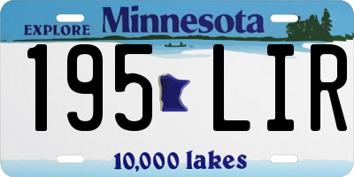 MN license plate 195LIR