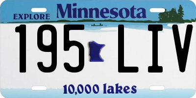MN license plate 195LIV